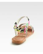Alice + Olivia Bella Snakeprint Leather Sandals - Lyst
