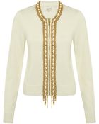 MICHAEL Michael Kors Chain Front Cardigan - Lyst