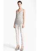 Donna Karan New York Collection Suede Net Tank - Lyst