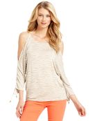 Michael Kors Dolmansleeve Cutoutshoulder Animalprint - Lyst