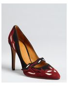 Isabel Marant Black And Maroon Suede 'Kylie' Mary Jane Pumps - Lyst