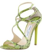 Jimmy Choo Lance Snakeskin Sandal - Lyst