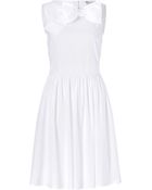 RED Valentino White Stretch Cotton Bow Dress - Lyst