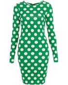 Topshop Polka Dot Bodycon Dress - Lyst