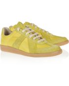 Maison Martin Margiela Leather and Suede Sneakers - Lyst
