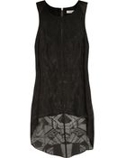 Helmut Lang Spider Semisheer Silk and Leather Top - Lyst