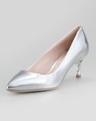 Miu Miu Metallic Leather Glittersole Pump - Lyst