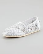 Toms Metallic Crochet Slipon - Lyst