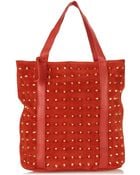 Topshop Studded Suede Shopper - Lyst