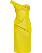 Lela Rose One Shoulder Satin Dress - Lyst