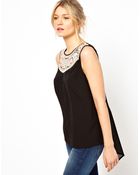 Oasis Embroidered Mix Top - Lyst