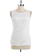 DKNY Sleeveless Draped-front Top - Lyst