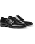 Saint Laurent Leather Double Monk-Strap Shoes - Lyst