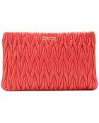 Miu Miu Matelassé Leather Clutch - Lyst