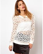 Glamorous Lace Sweatshirt - Lyst