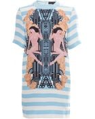 Holly Fulton Striped Graphic Print Shift Dress - Lyst