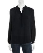 Scoop Woven Tuxedo Blouse - Lyst