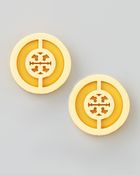 Tory Burch Deco Logo Stud Earrings - Lyst