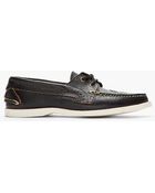 Thom Browne Black Leather Brogue Deck Shoes - Lyst