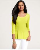 Ann Taylor Cotton Modal Peplum Top - Lyst
