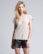 Diane von Furstenberg Andi Lasercut Leather Shorts - Lyst