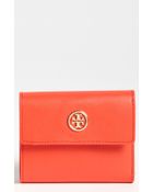 Tory Burch Robinson Saffiano Leather French Wallet - Lyst