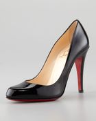 Christian Louboutin Decolette Patent Red Sole Pump Black - Lyst