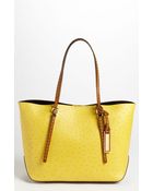 Michael Kors Gia Small Ostrich Embossed Leather Tote - Lyst