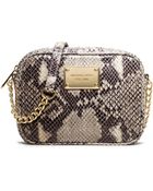 Michael Kors Jet Set Snakeembossed Crossbody - Lyst
