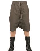 Rick Owens Cotton Poplin Long Rise Shorts - Lyst