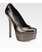 Alice + Olivia Larimore Metallic Leather Platform Pumps - Lyst