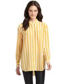 Equipment Daddy Silk Shirtgolden Stripe - Lyst