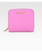 Miu Miu Madras Zip-Around Leather Wallet - Lyst