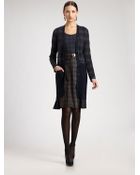 Oscar de la Renta Plaid Knit Coat - Lyst