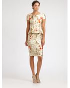 Oscar de la Renta Peplum Dress - Lyst