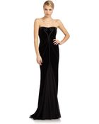 Zac Posen Velvet Strapless Gown - Lyst