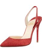 Christian Louboutin Ever Glitter Halter Red Sole Pump - Lyst
