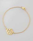 Moon & Lola Mini Gold Script Monogram Bracelet - Lyst