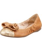 Prada Glittertoe Scrunch Ballet Flat - Lyst