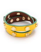 Tory Burch Double Wrap Logo Stud Bracelet - Lyst