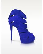 Giuseppe Zanotti Electric Blue Suede Sandals - Lyst