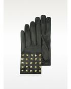 Valentino Rockstud Black Leather Gloves Silk Lining - Lyst