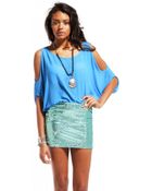 Akira Distressed Sequin Mini Skirt - Lyst