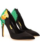 Rupert Sanderson Embroidered Satin Pumps - Lyst
