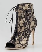 B Brian Atwood Lindaford2 Floral Lace Peeptoe Bootie - Lyst