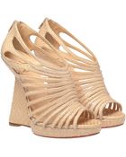 Christian Louboutin Disqueen Strappy Python Wedges - Lyst