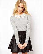 ASOS Collection Asos Embroidered Lace Collar Jumper - Lyst