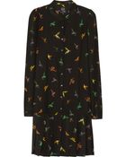 McQ by Alexander McQueen Bird Print Silk Dress - Lyst