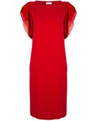 Saint Laurent Silk Chiffon Shift Dress - Lyst