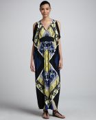 Melissa Masse Openshoulder Print Maxi Caftan Dress - Lyst